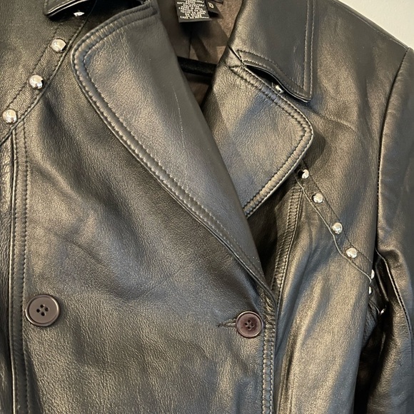 BCBGMAXAZRIA Leather Studded Moto Jacket - Picture 4 of 10